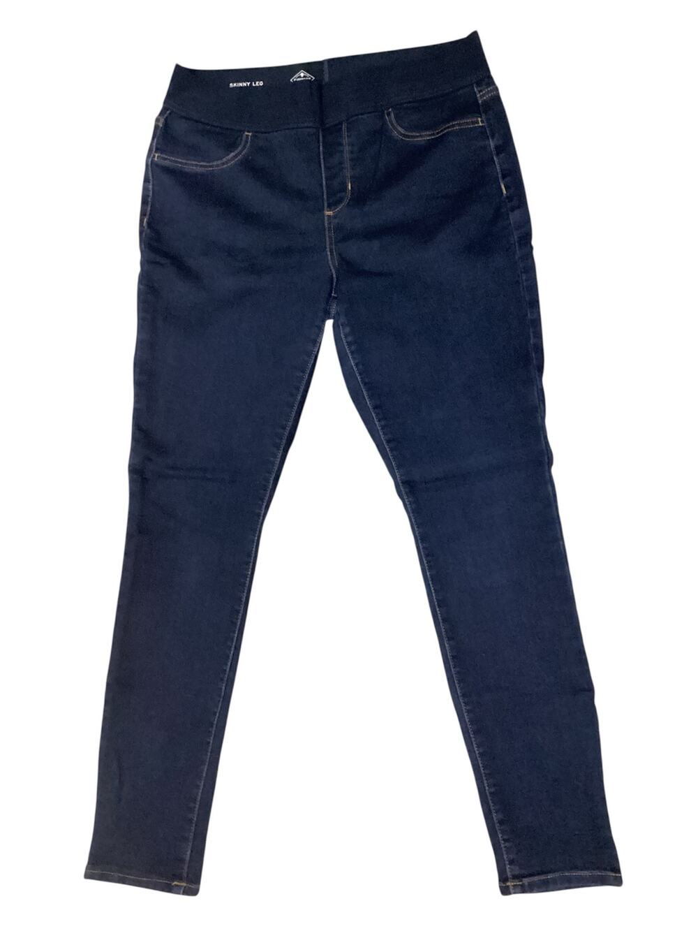 St. John's Bay Women's Dark Wash Skinny Leg Jeggings Stretch Pull On Jeans sz L